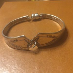 7” silver spoon handle magnetic bracelet